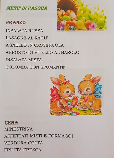 Menù di Pasqua Casa Don Guanella RSA Genova